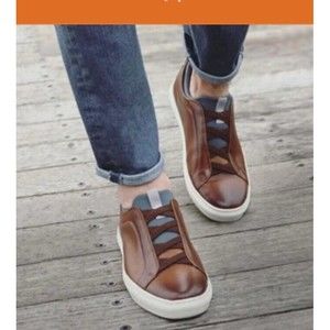 MARTIN DINGMAN BECKETT HAND-FINISHED SADDLE LEATHER SNEAKERS WHISKEY MEN 10